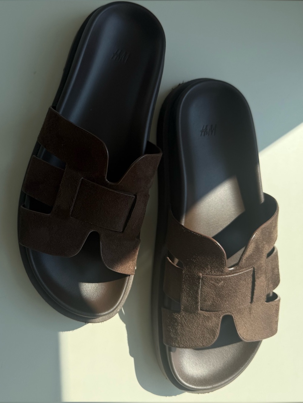H&M Dark Brown Footbed Sandals Size 8 - Picture 7 of 9